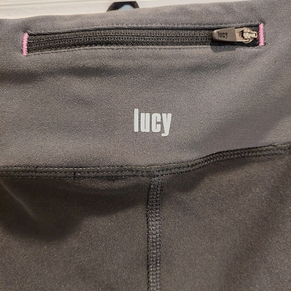 Lucy Women's Size XS Capri Leggings Athletic lucytech Black Pink - Picture 5 of 8